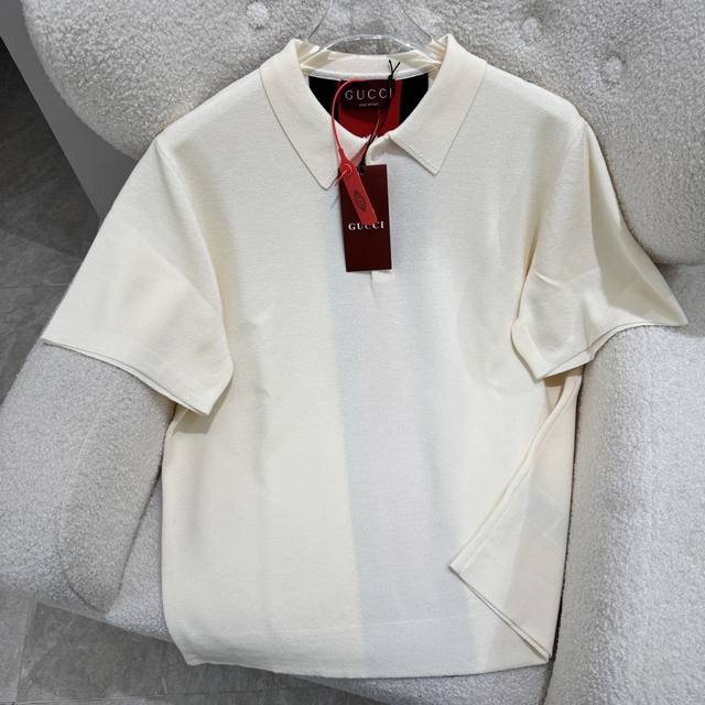 GucclGucci25SsSummer new comfortable breathable short-sleeved lapel T-shirt Polo