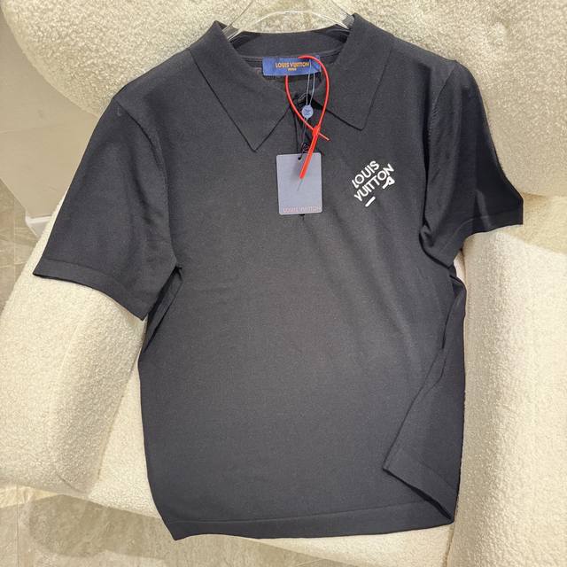 LouisvuittonLv2025Ss new embroidered Logo couple casual Polo shirt short-sleeved