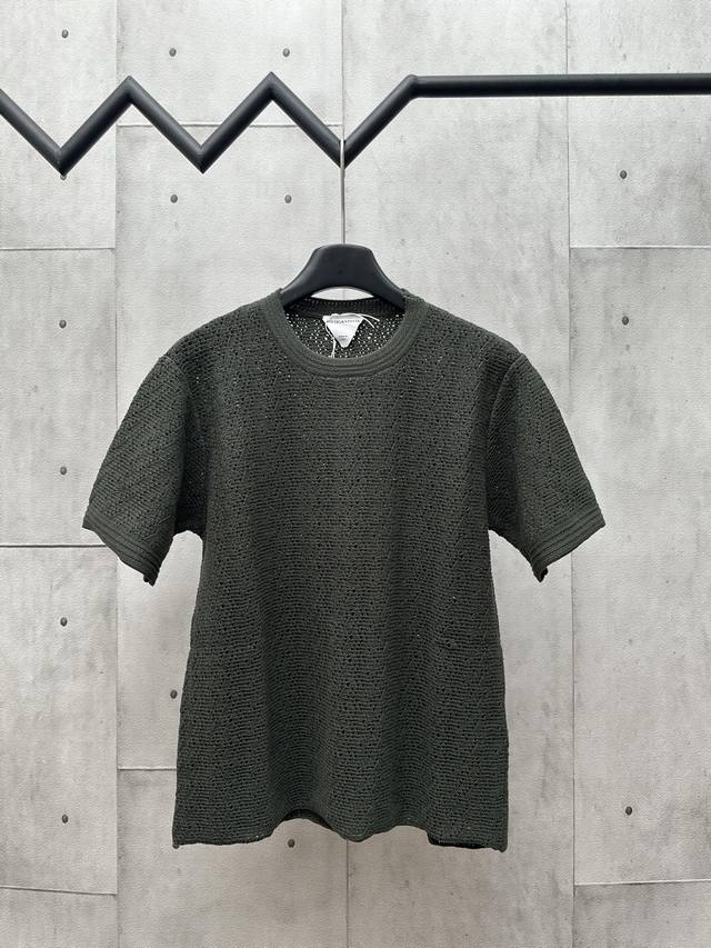 Bv Hollow hook special cotton knitted short sleeve dark green Size: SML DDD
