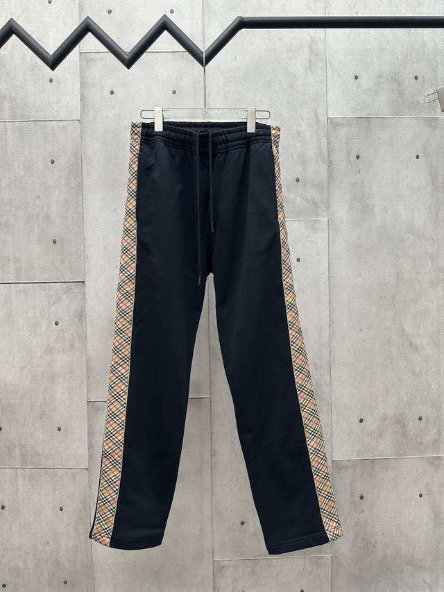 Burberry 2025Ss new checkered trousers Single-sided fish scale fabric woven with
