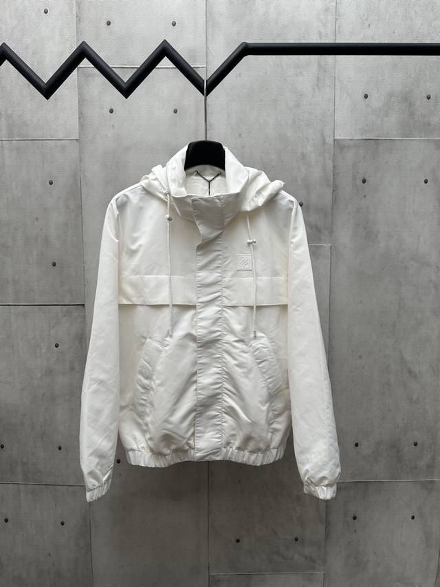 Lv 2025Fw New Fall/Winter Hooded windproof long sleeve jacket Rubber Marque L.Vu