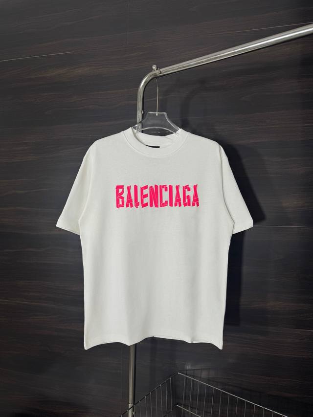 Style number: He258 Balenciaga-Balenciaga 3M embroidered round neck short sleev
