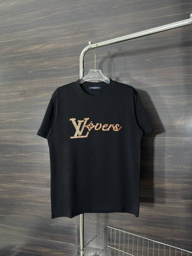 Style number: He245 Louis Vuitton-Lv chest beaded patch round neck short sleeve