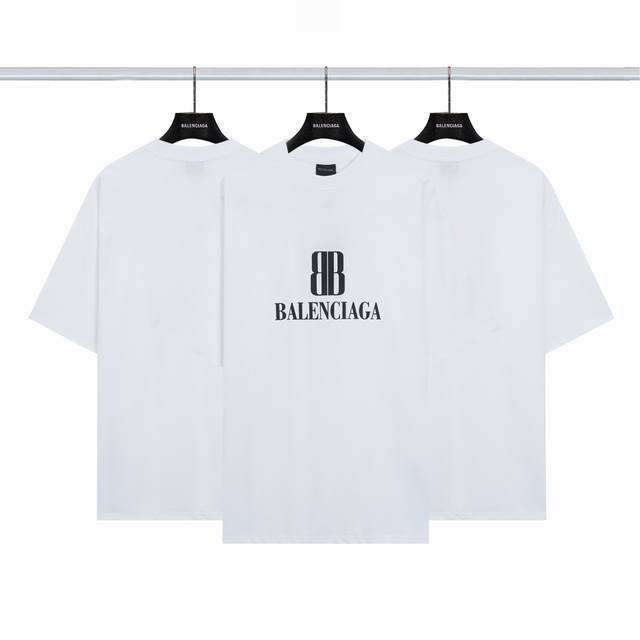 Balenciaga Double Blog Short Sleeve Color: White Size: Xs-L DDD