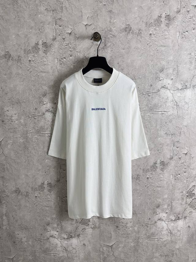 Balenciaga front and back letter embroidery destroyed short sleeves Color: Apri