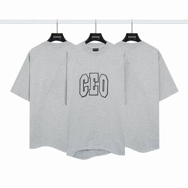 Balenciaga chest patch embroidery Ceo short sleeve Color: Gray Size: Xs-L DDD
