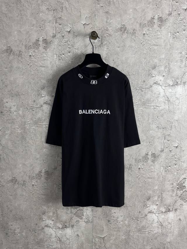 Balenciaga Classic Logo Embroidery Short Sleeves Color: Black Size: Xs-L DDD