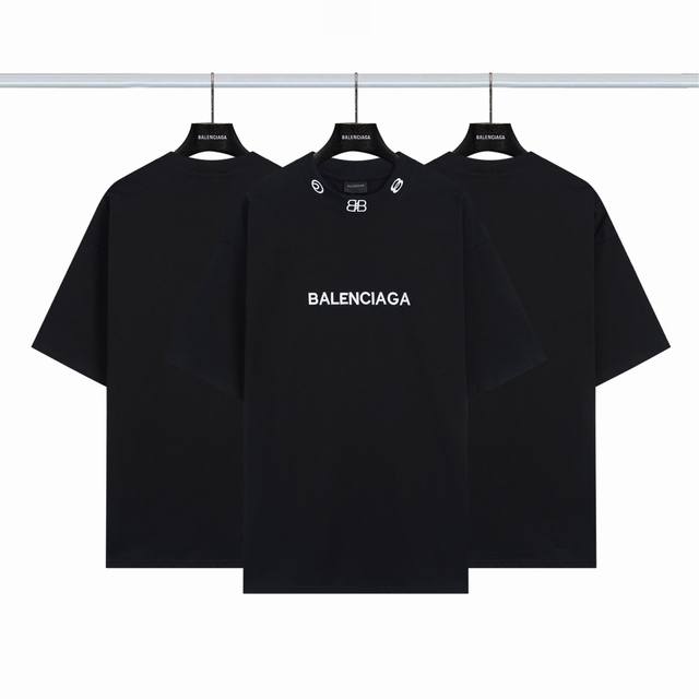 Balenciaga Classic Logo Embroidery Short Sleeves Color: Black Size: Xs-L DDD