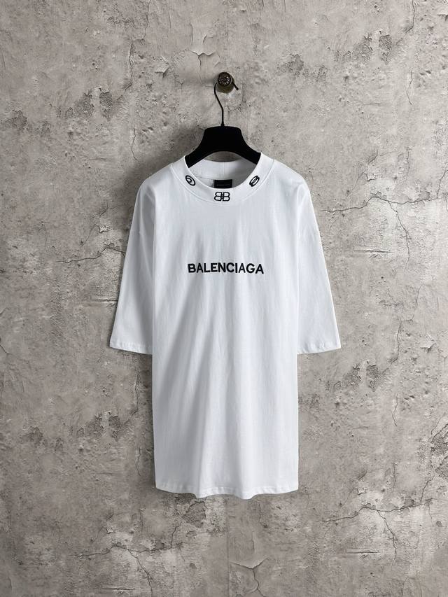 Balenciaga Classic Logo Embroidery Short Sleeves Color: White Size: Xs-L DDD