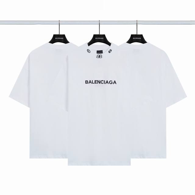Balenciaga Classic Logo Embroidery Short Sleeves Color: White Size: Xs-L DDD