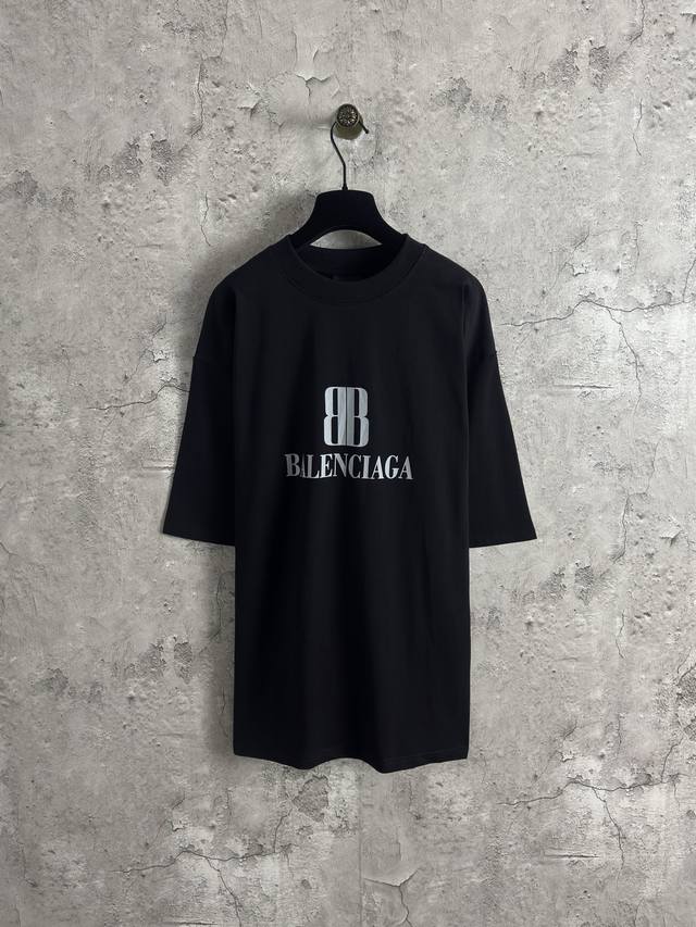 Balenciaga Double B Logo Short Sleeve Color: Black Size: Xs-L DDD