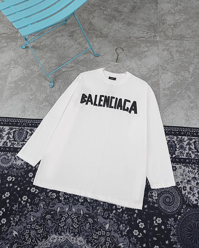 Style M812 Paris Balenciaga new Balenciaga new series tape long-sleeved T-shirt