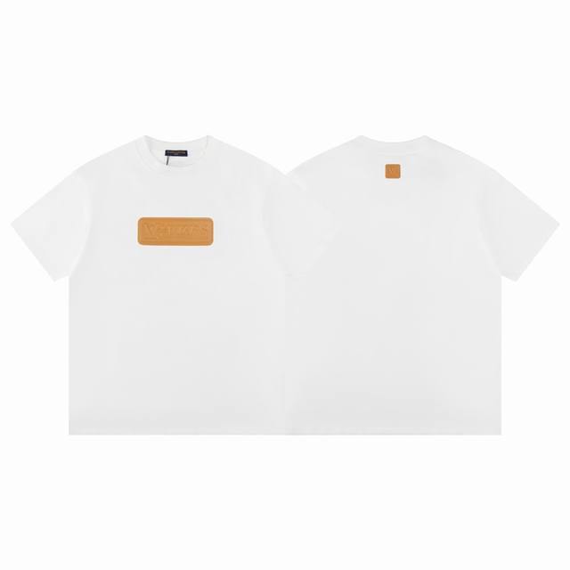 F20 Lv Lv Louis Vuitton embossed leather patch wool short sleeves This short-sl