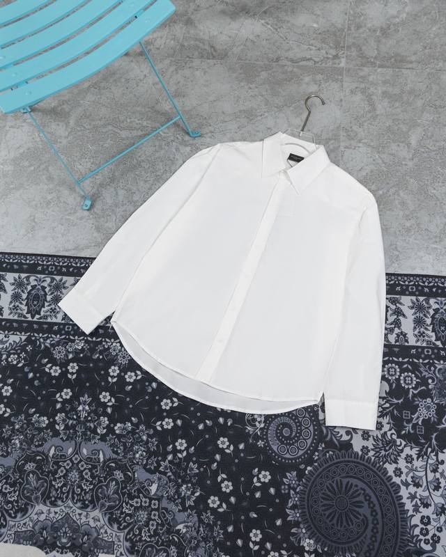 model M635 Paris shirt Balenciaga 24Ss new circle Paris Logo embroidered shirt