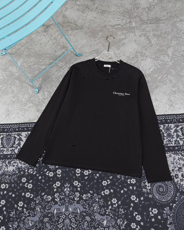 M822 Dior Dior classic front and back English letter long-sleeved T-shirt Brand