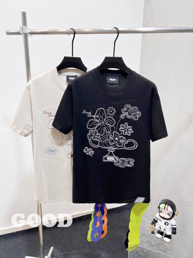 Style F Good120 Goodbrand 2025Ss Blooming Flowers Hand-painted Peace Floral Fas