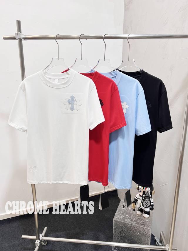 F77 Chrome Hearts Chrome Hearts 25Fw Chrome Hearts ray-cut cross short-sleeved
