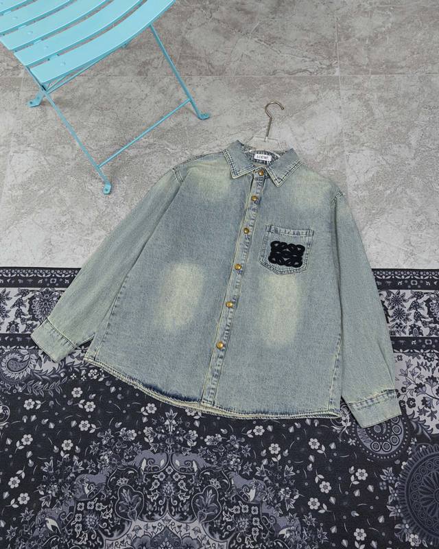 model M Loewe 150 Loewe towel embroidered denim shirt Loewe spring style comfor