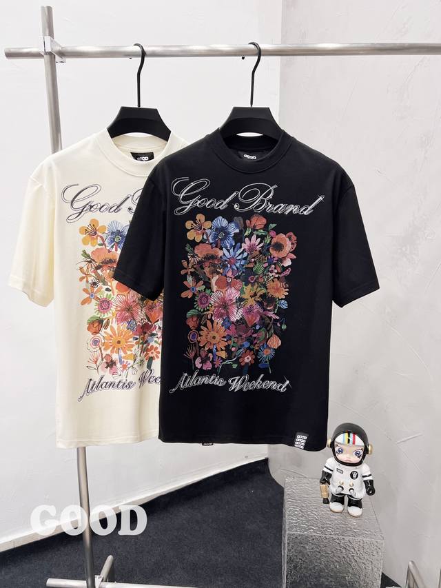 model D67 Good Goodbrand floral hot diamond letter logo print round neck pullov