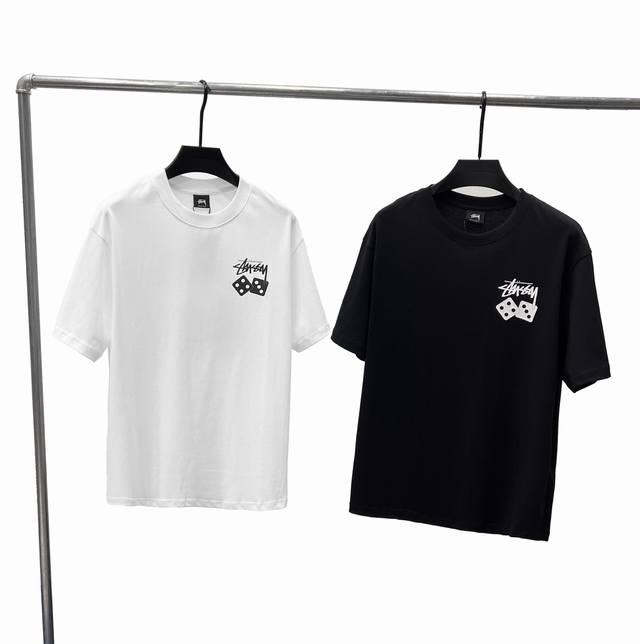 Style D63 Stussy Stussy Ice Dice Melting Logo Printed Short Sleeve T-shirt Unis