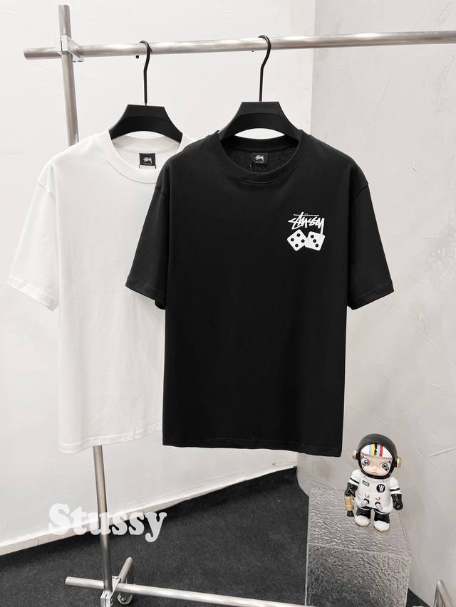 Style D63 Stussy Stussy Ice Dice Melting Logo Printed Short Sleeve T-shirt Unis