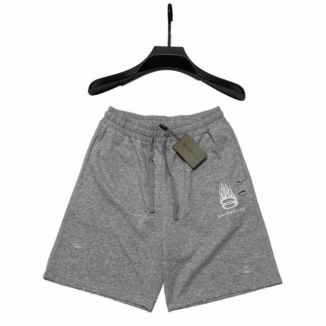 Style D61 Paris 130 Balenciaga, 24Ss new flame shorts embroidered shorts Cotton