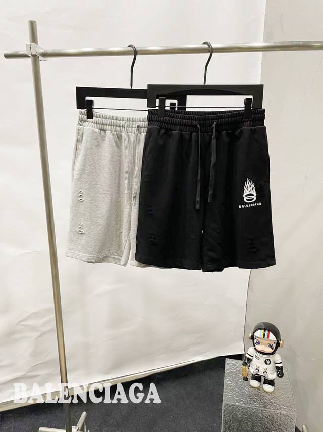 model D61 Paris 130 Balenciaga, 24Ss new flame shorts embroidered shorts Cotton