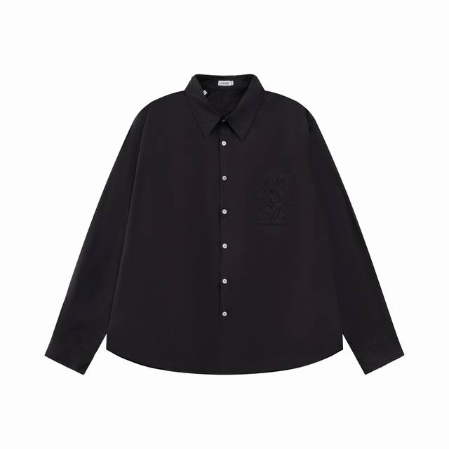 M712 Loewe shirt Loewe's new chest pocket embroidered logo lapel shirt Loewe emb