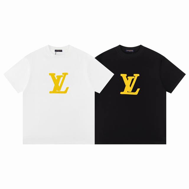 F13 Lv Top quality Louis Vuitton embossed large logo short-sleeved T-shirt with