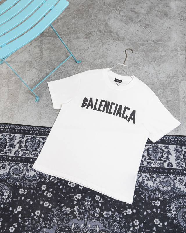 Style M Cut Tape Short Sleeve 100 Balenciaga Ss Classic Tape Print T-shirt The