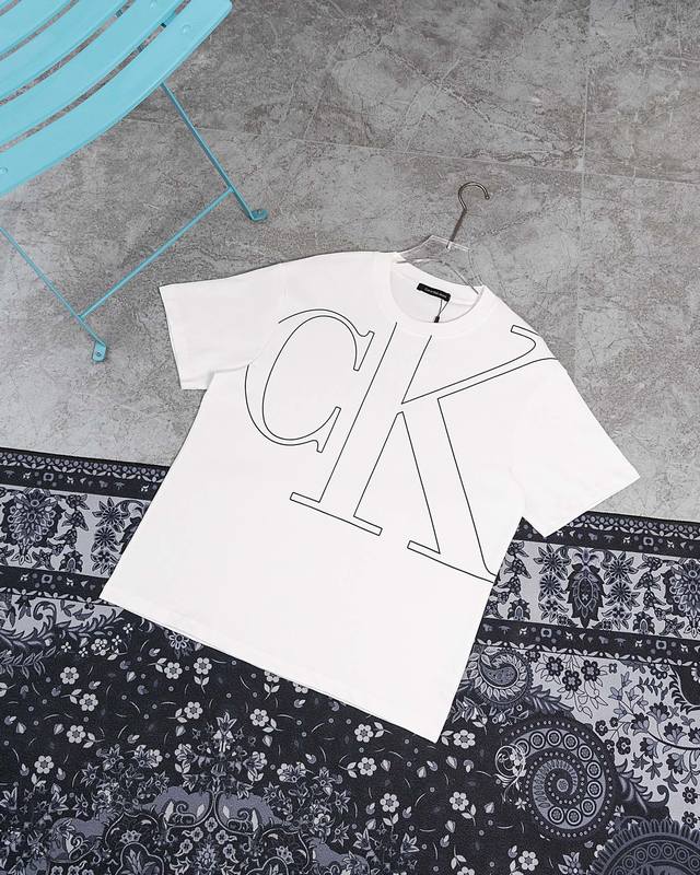 model M352 Ck90 Ck large logo print round neck short sleeves Calvin Klein count
