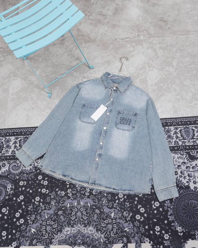 Style M723 Margiela . Mm6 Margiela digital embroidered pocket washed vintage bl