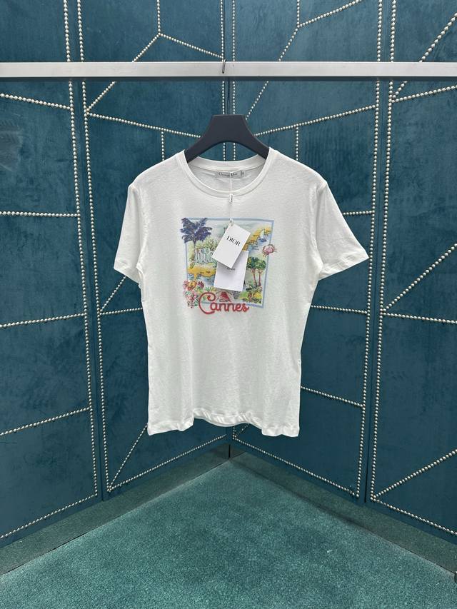 Dior 25Ss new city limited cotton and linen blended shirt short sleeves, high ve