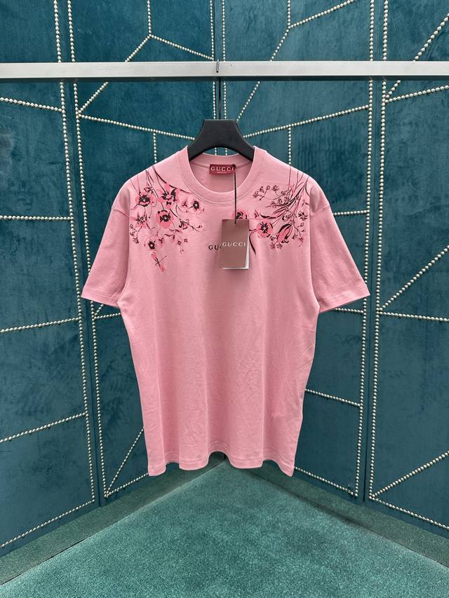 G 25Ss new early autumn series cotton printed mesh short-sleeved drop shoulder s
