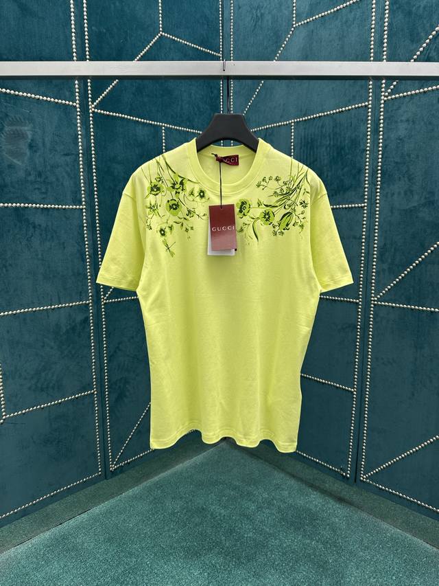 G 25Ss new early autumn series cotton printed mesh short-sleeved drop shoulder s