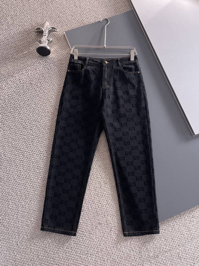 Gucci 2025 new product, original jeans, brand classic logo design, three complet