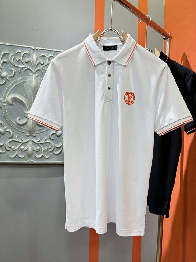 Lv Louis Vuitton 2025 official spring and summer new men's lapel short-sleeved P