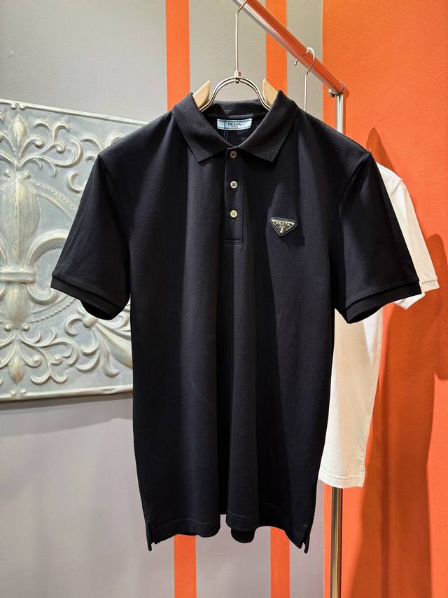 Prada Prada 2025 official spring and summer new men's lapel short-sleeved Polo s