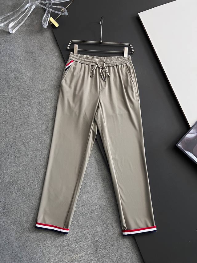 Moncle*2025 Spring and Summer Thin Classic All-match Elastic Waist Straight Casu