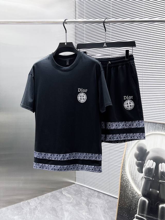 Dior 2025Ss new summer casual short-sleeved shorts suit, high-end version! Custo
