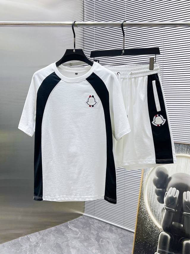 Moncler 2025Ss new summer casual short-sleeved shorts suit, high-end version! Cu