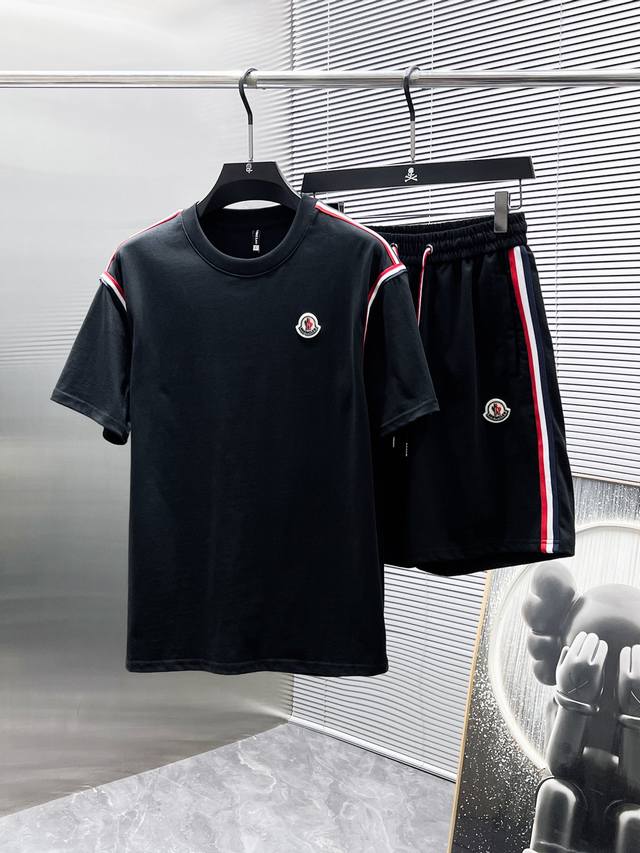 Moncler 2025Ss new summer casual short-sleeved shorts suit, high-end version! Cu