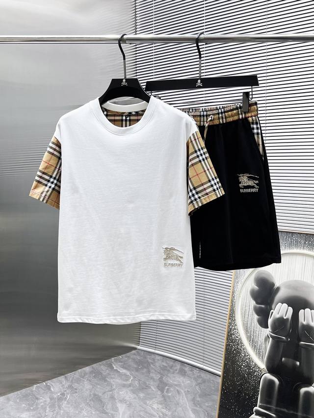 BURBERRY 2025Ss new summer casual short-sleeved shorts suit, high-end version! C