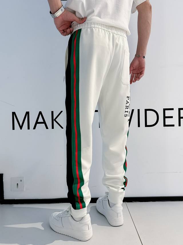 New arrival Gu 2025 G classic side webbing casual trousers, customized fabrics,