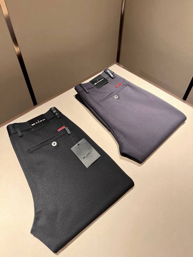 Kiton 2025 Spring and Summer new trousers, men's classic business casual basic t