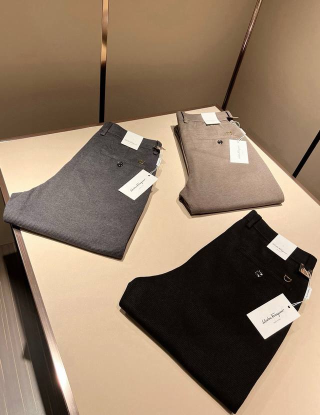 Ferraga*Mo 2025 autumn and winter new men's casual small straight cashmere trous