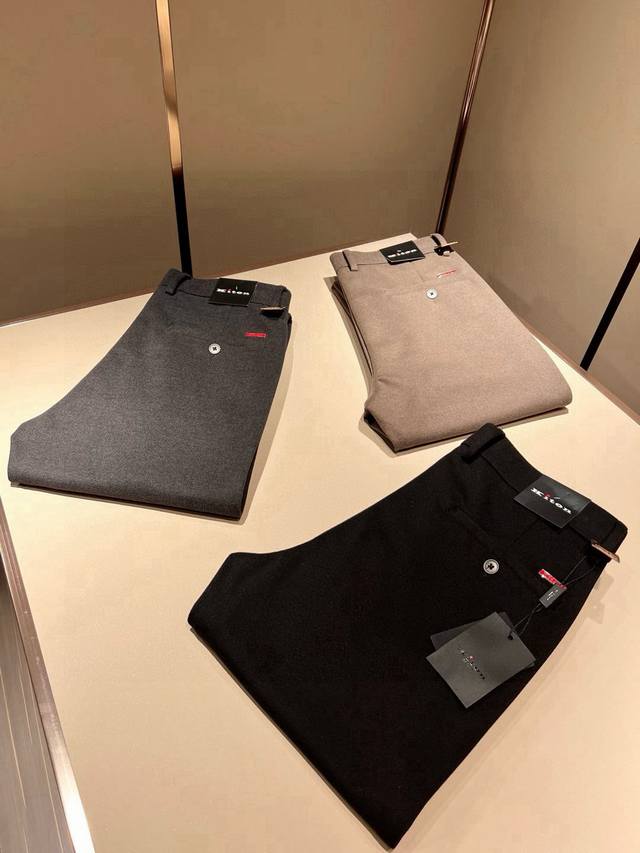 Kiton 2025 autumn and winter new cashmere trousers, men's classic business casua