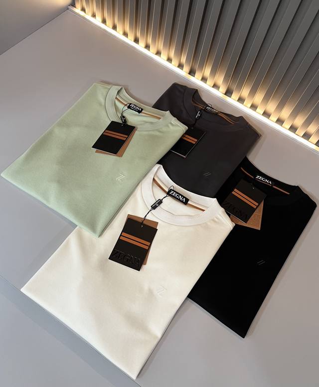 Ermenegildo Zeg*A 2025 Spring and Summer New Men's Short Sleeve Casual Short Sle