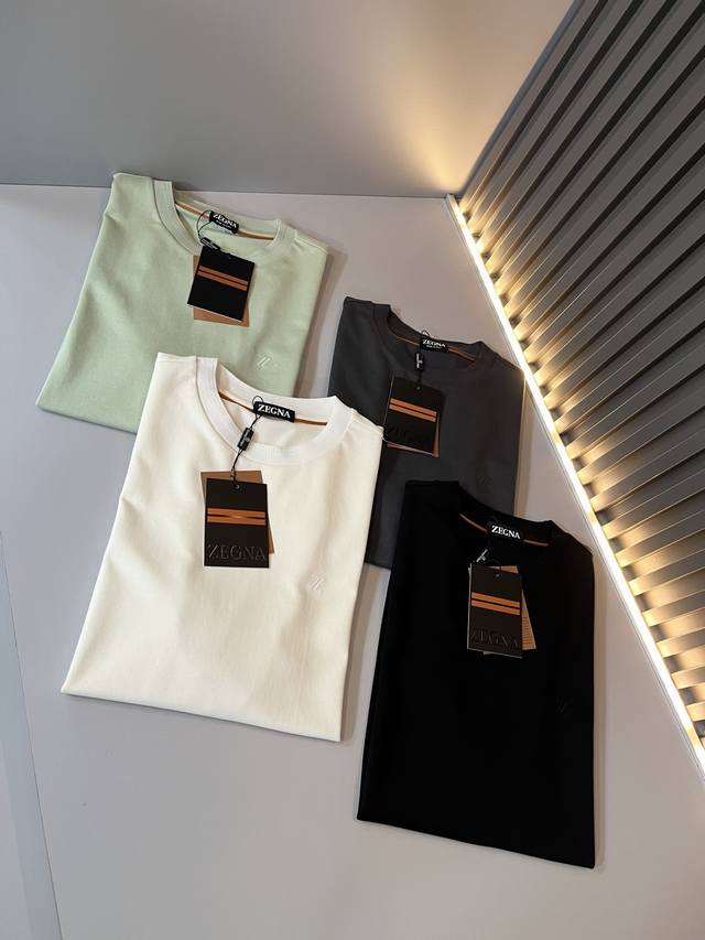 Ermenegildo Zeg*A 2025 Spring and Summer New Men's Short-sleeved Casual Short-sl