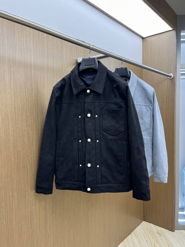 New Lv 2025 new men's lapel jacket, high-end counter fabrics are breathable and